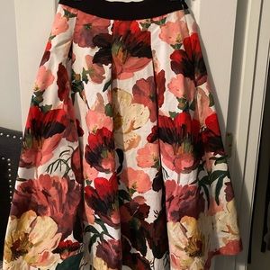 floral a-line skirt